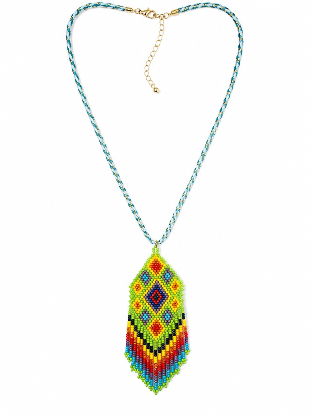 Audrey Limoges Collection Multicolor Beaded Fringe Necklace